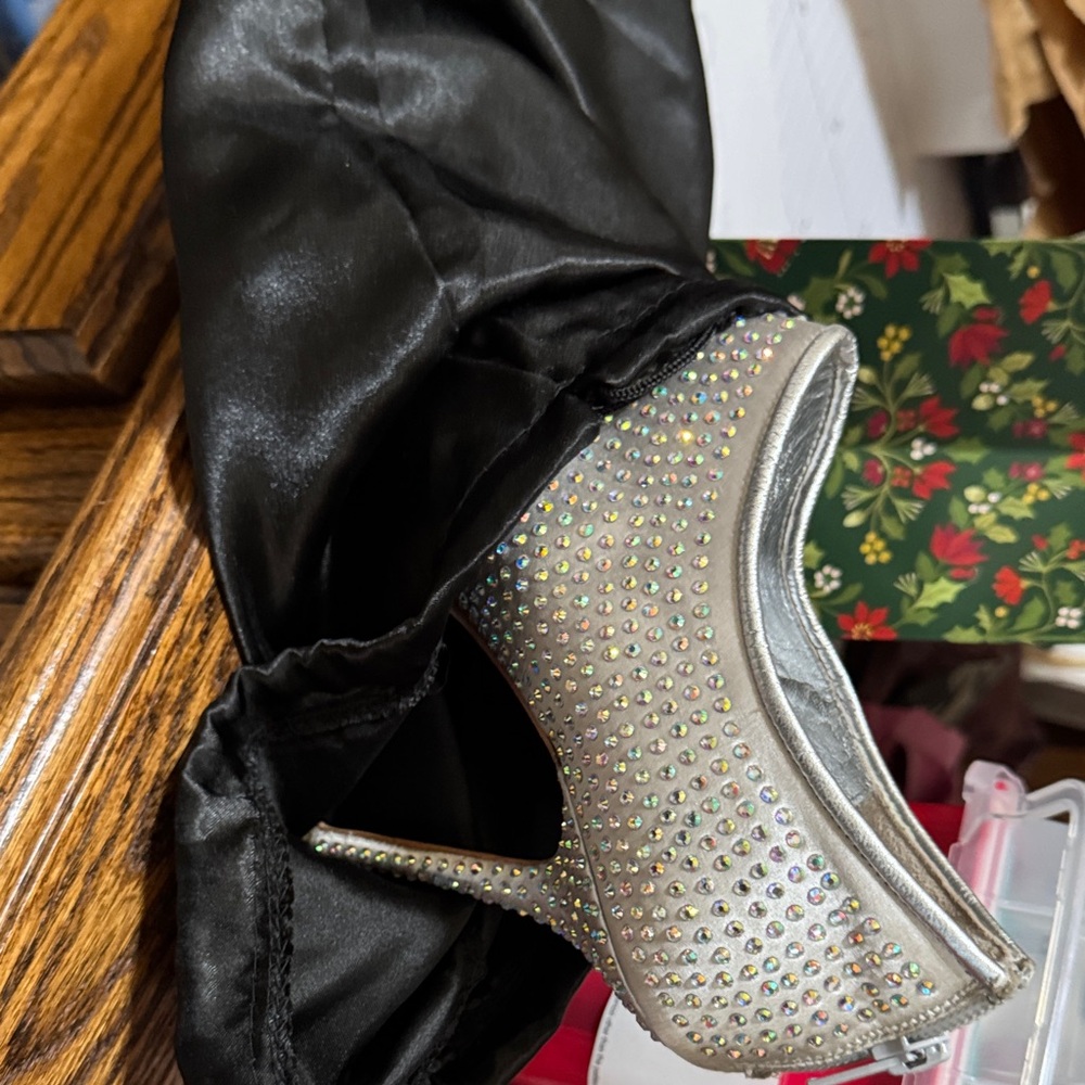 Dune London Silver Studded Heels - Picture 14 of 16
